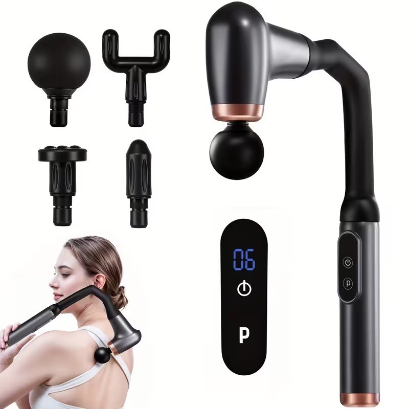 LOVEWE Massage Gun Deep 6 Intensity & 3 Modes, 4 Professional Heads, 40dB Quiet