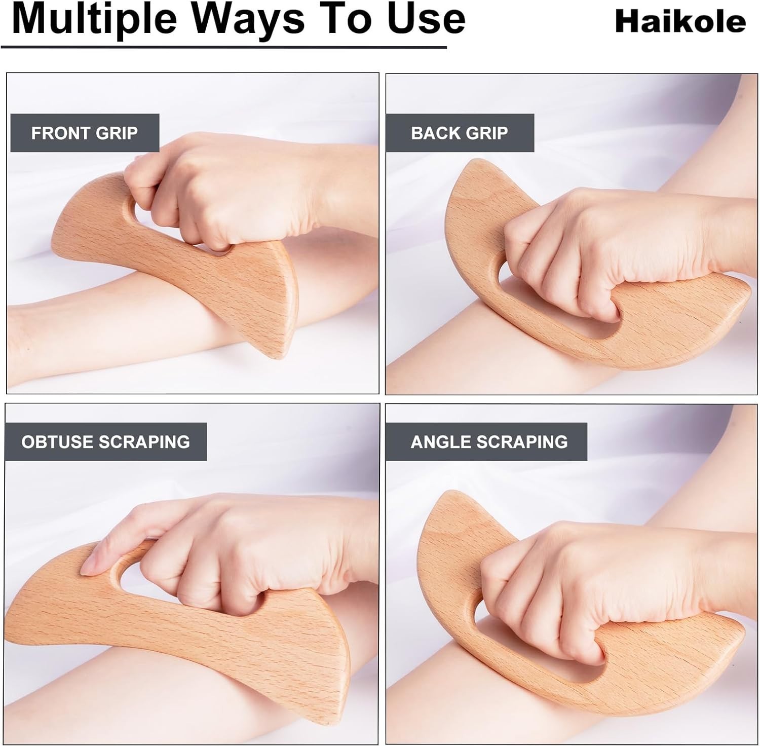 Therapeutic Wooden Gua Sha Tool for Improved Circulation & Cellulite Reduction