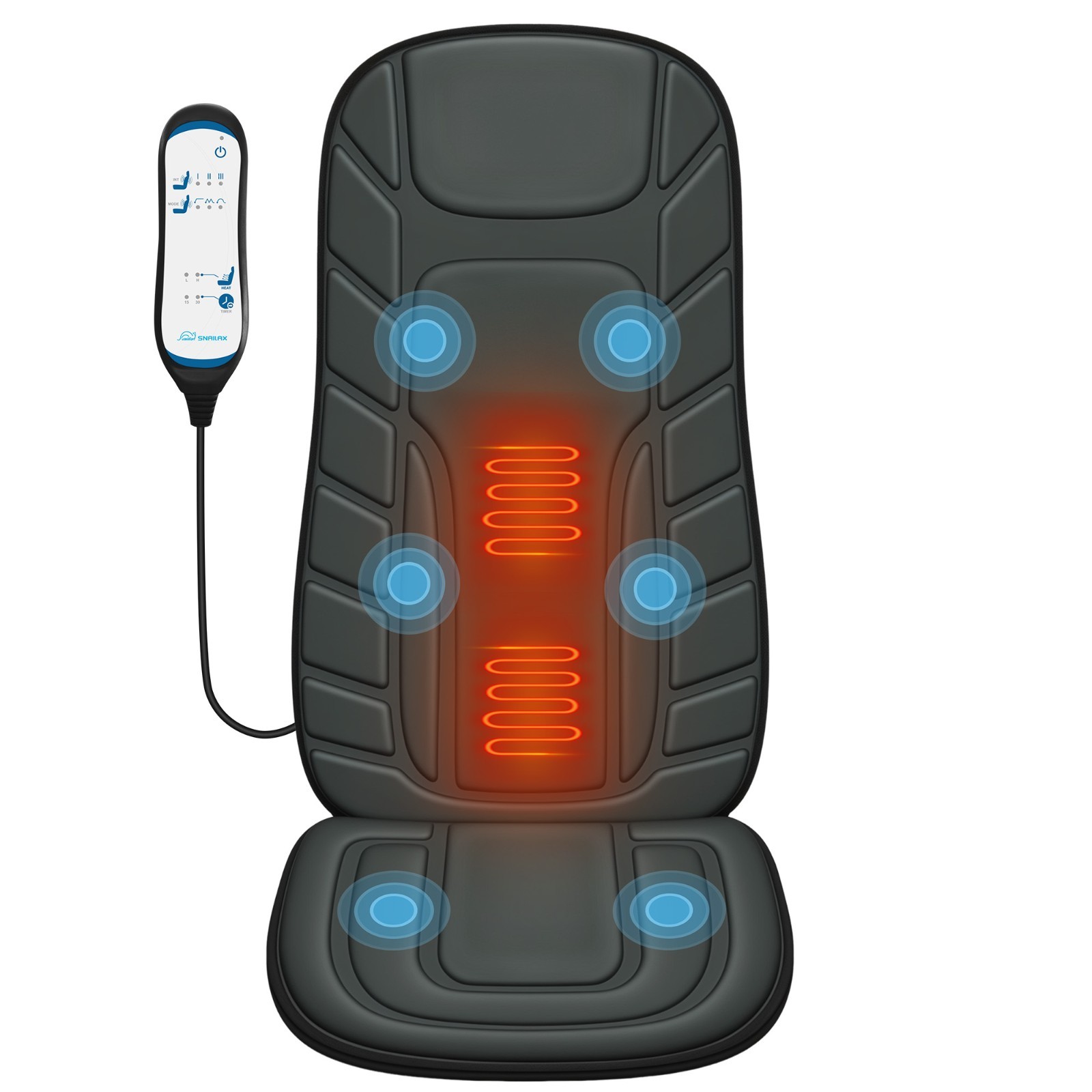 Snailax Massage Seat Cushion with Heat, Back Massager with Vibration, Gift