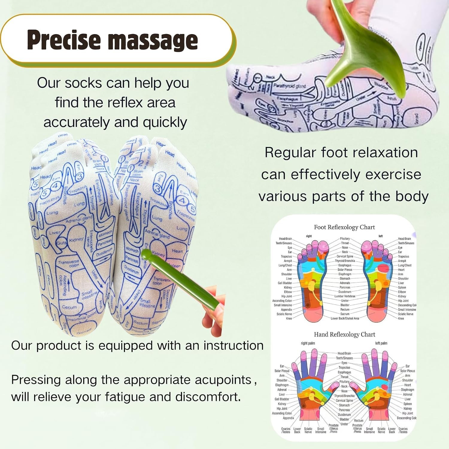 Reflexology Socks with Tools,2 Pair Reflexology Socks with Massage Tool for M…