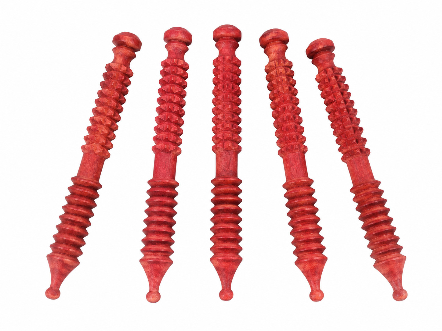 5 Wooden Massage Sticks & 5 Acupressure Rings Hand Massage Combo Pack