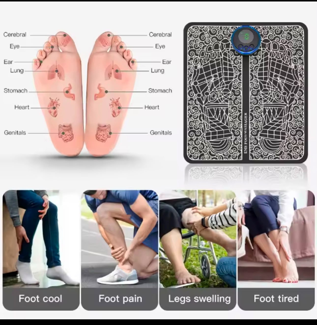 Electric Foot Massager Pad Muscle Massage Relaxation Trainer For Massage Fitness