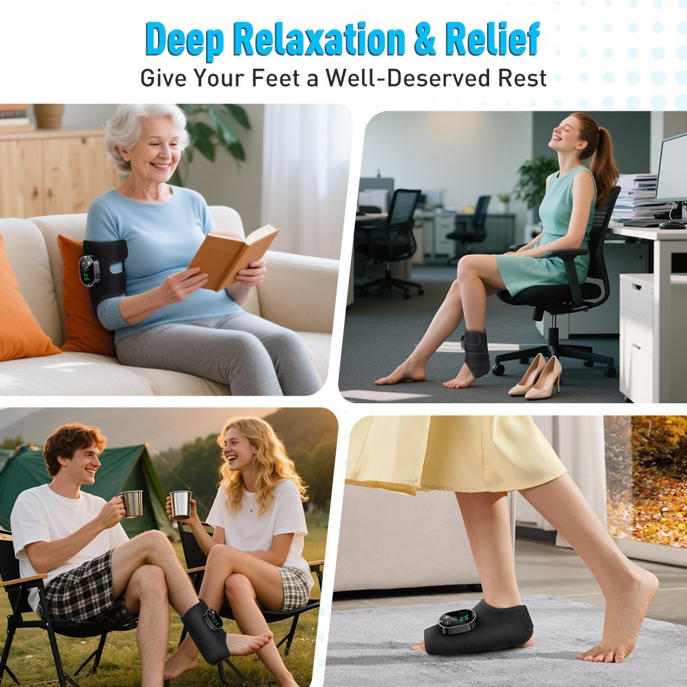 Foot Renew Triple Method Massager Heat Vibration for Heel Arch Ankle Neuropathy