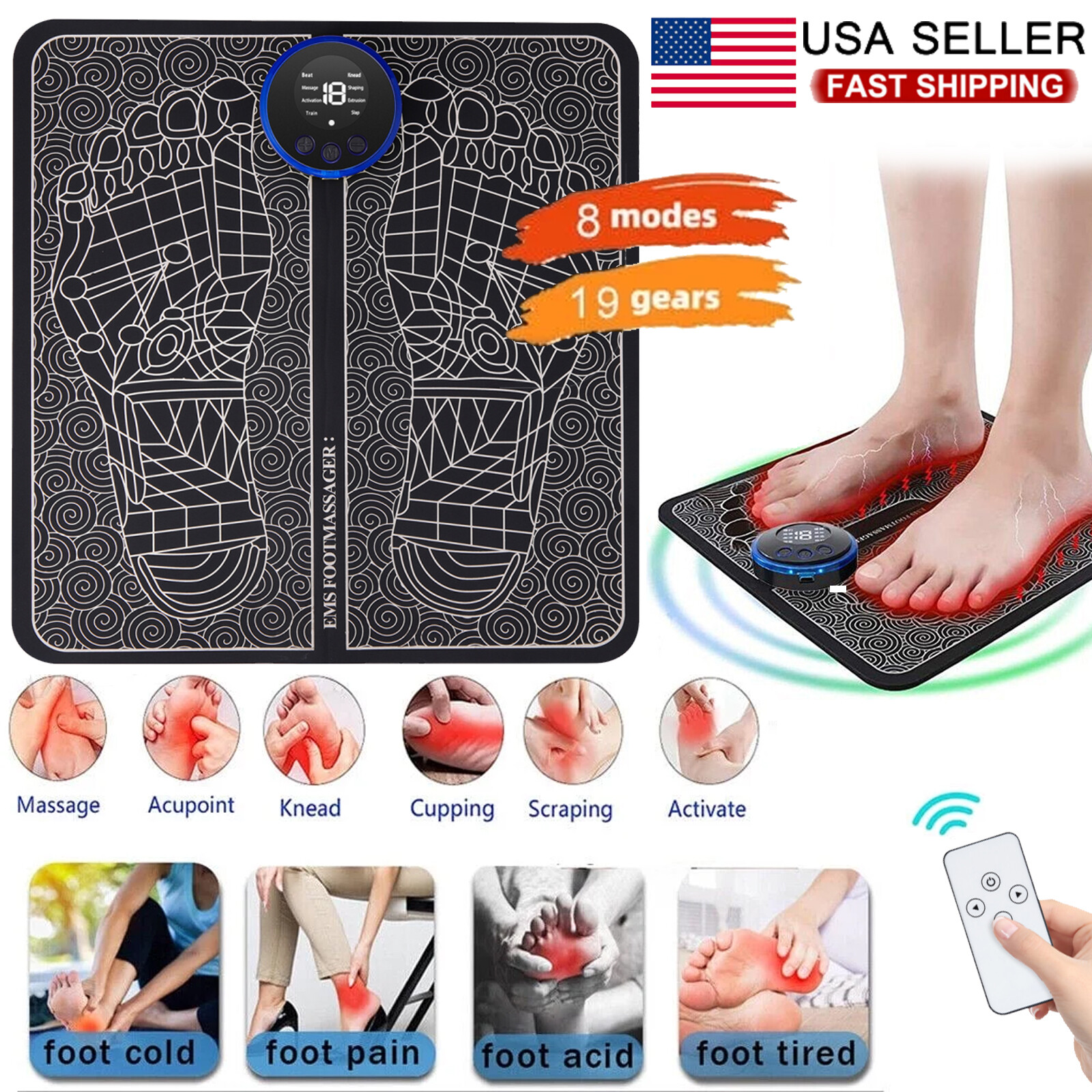Foot Massager Mat Home Office Portable Foot Mat Blood Circulation Stimulator NEW