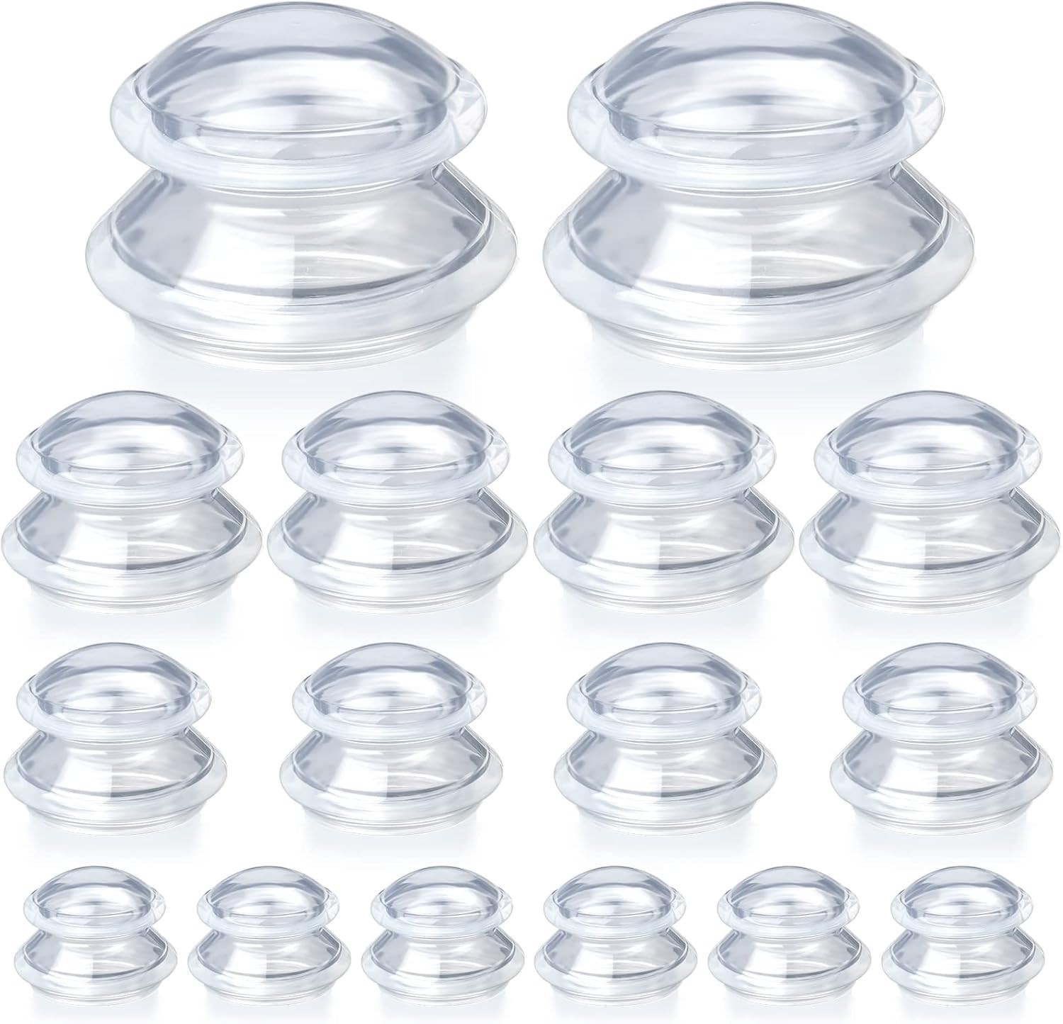 Syhood 16 Pcs 4 Sizes Cupping Therapy Set Silicone Cupping Massage Cups Profe…