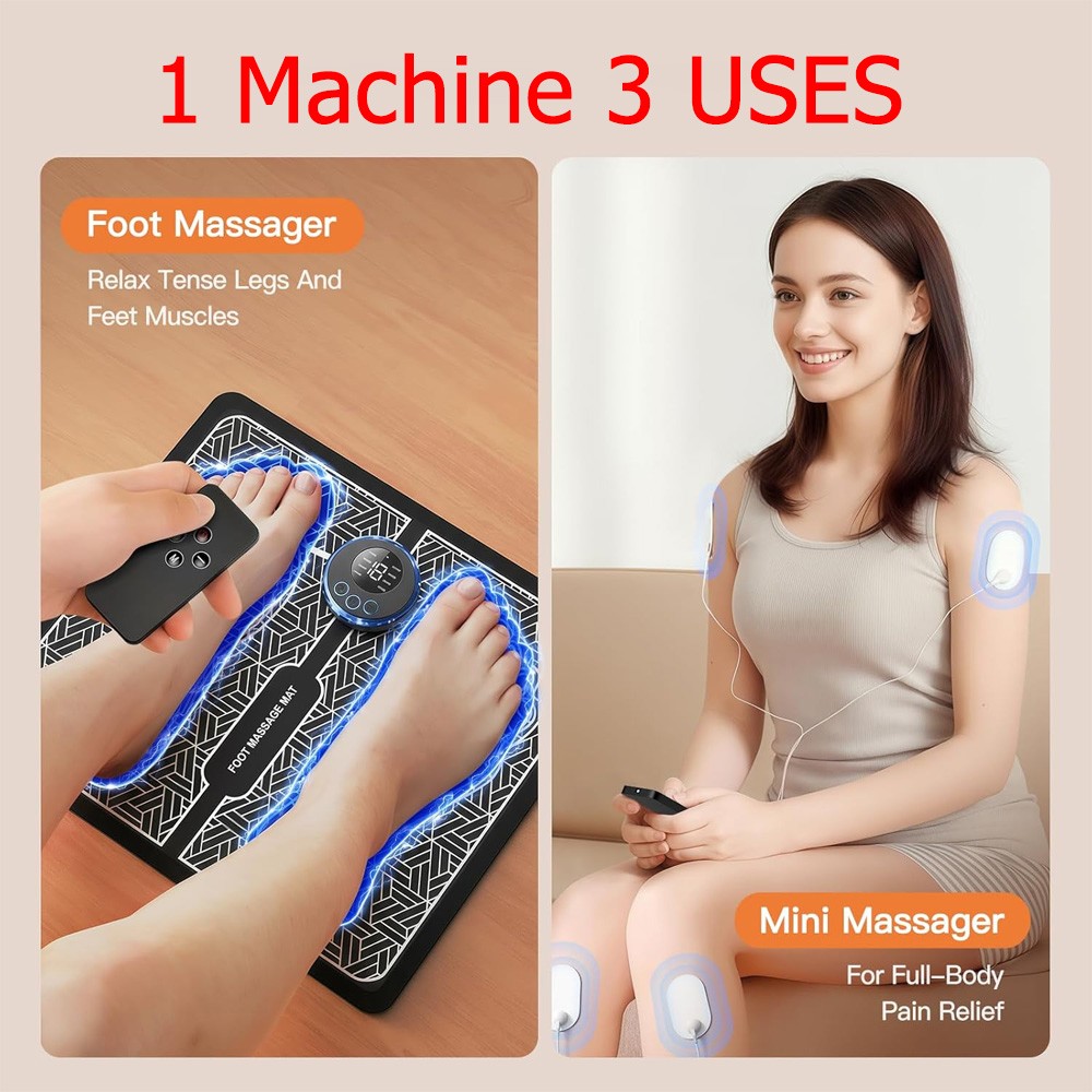 Electronic Nerve Stimulator EMS Foot Massage for Muscle Relax LCD Display Screen