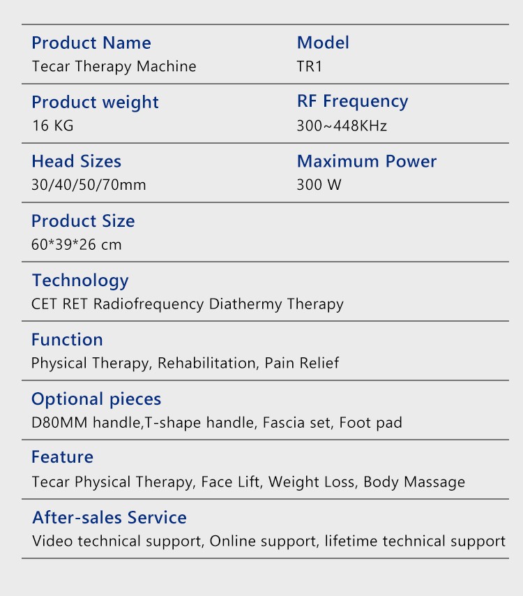 Professional Tecar Therapy Machine CET RET Rehabilitation Pain Relief Face Lift
