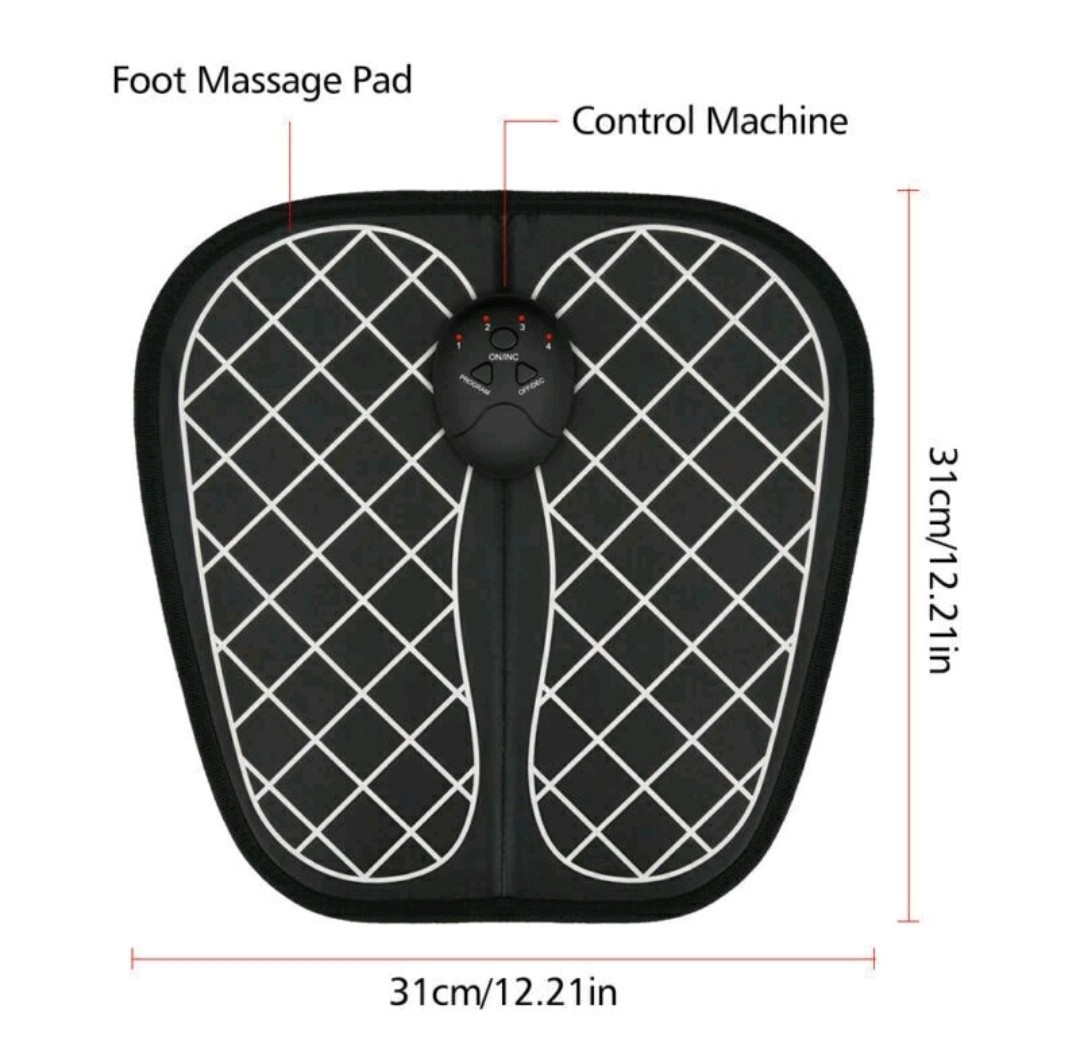 Portable Electric Foot Massager Pad EMS 6 Modes 9 Intensity Levels