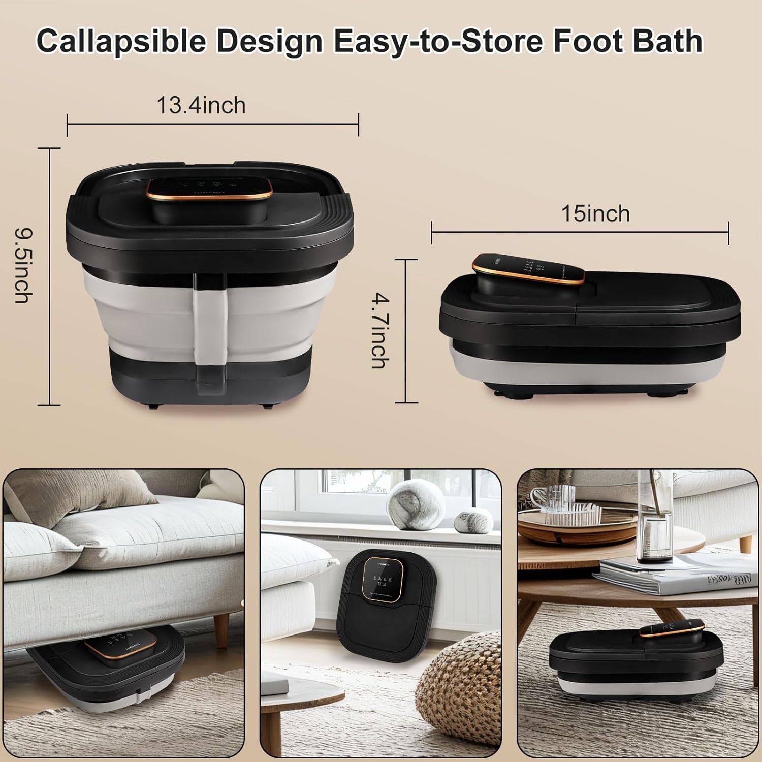 X Large Feet, Foot Spa Bath Massager Heat Soaker Massage Bubble Roller Deep Soak