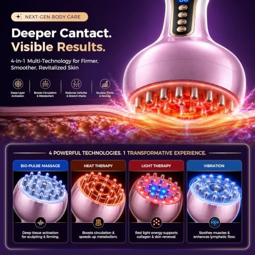 Lymphatic Drainage Massager for Cellulite, Stretch Marks, Belly Arms Legs