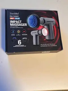 NuvoMed Pro-Therapy Impact Massager Hot Cold Massage Gun 6 Heads Handheld