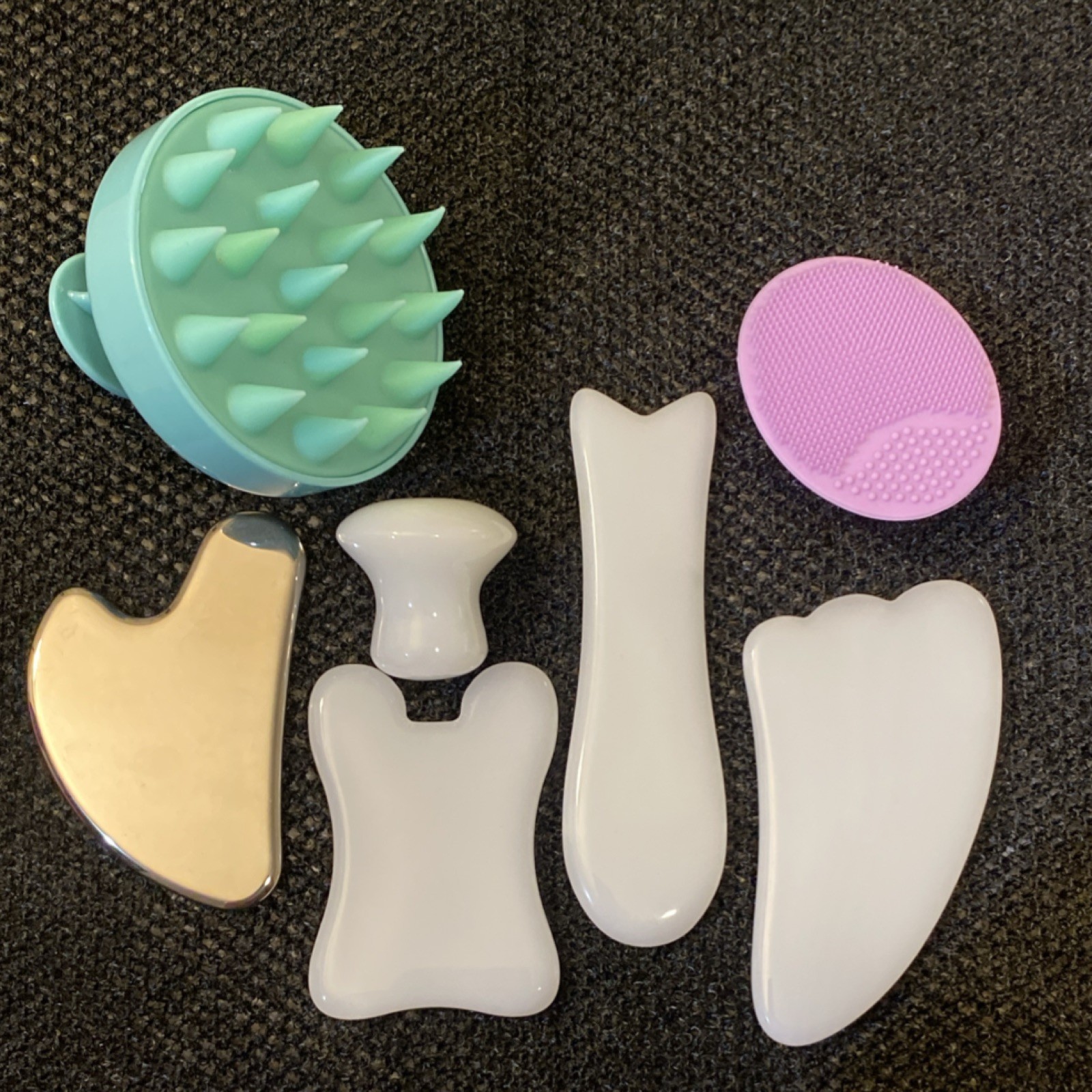 Gua Sha Set, Scalp Massager, and Net Sponge