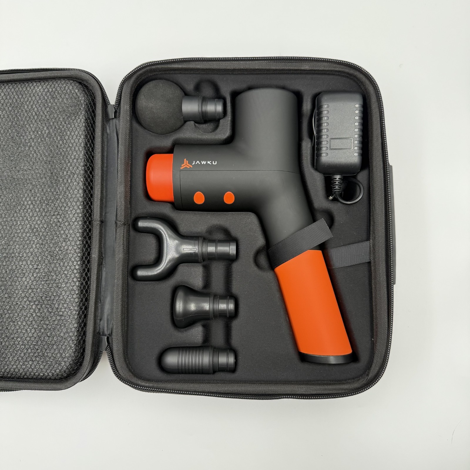 JAWKU Muscle Blaster V2 Percussion Massage Gun Massager 5-Speed 4 Heads Orange