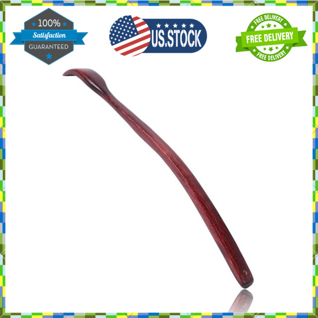 Oversized Wooden Back Scratcher: 18 Extended Curved Handle for Better Reach,
