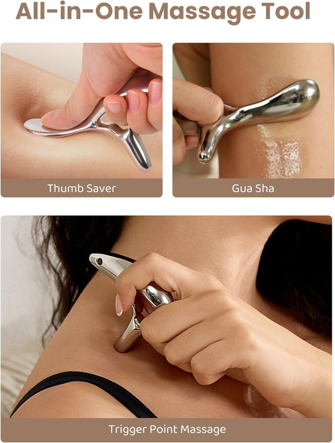 Ergonomic Trigger Point Massage Tool, Deep Tissue Gua Sha Muscle Scraper with…