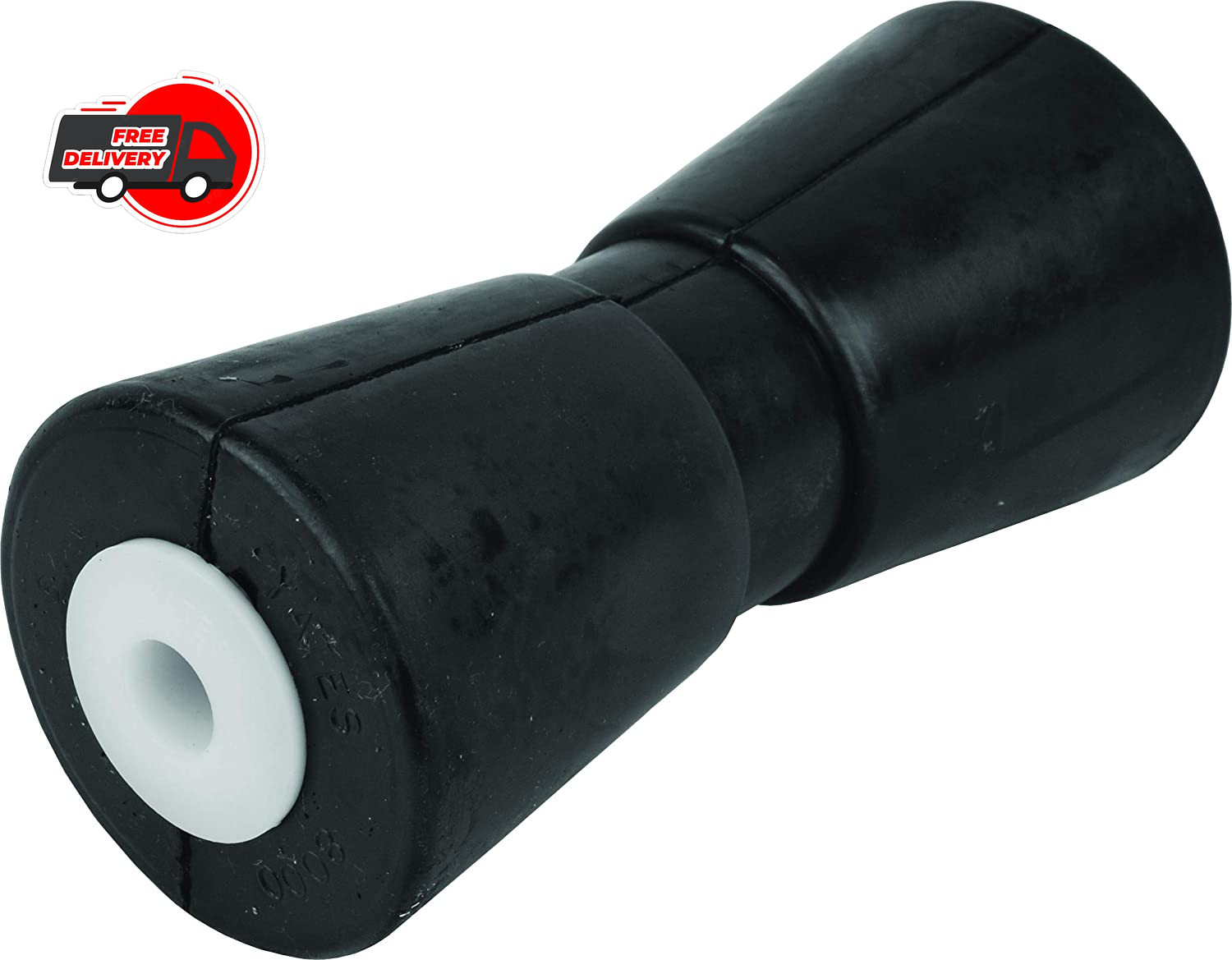 11215-1 Heavy Duty Boat Trailer Roller, Rubber Shaft Keel, Black, 8-In