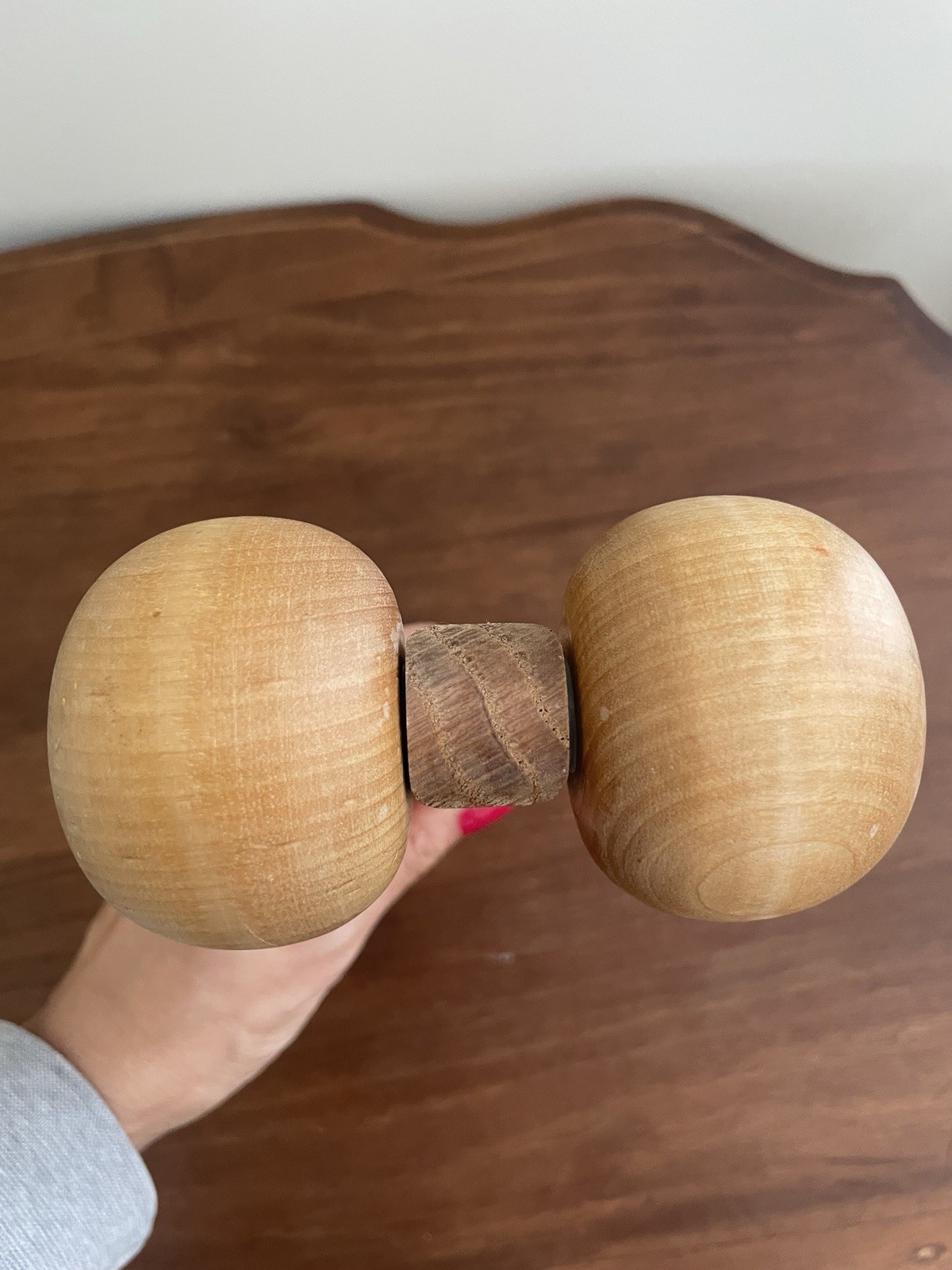 Vintage Massage Tool Roller Ball Wooden Stick Therapy Reflexology Bergeron’s USA
