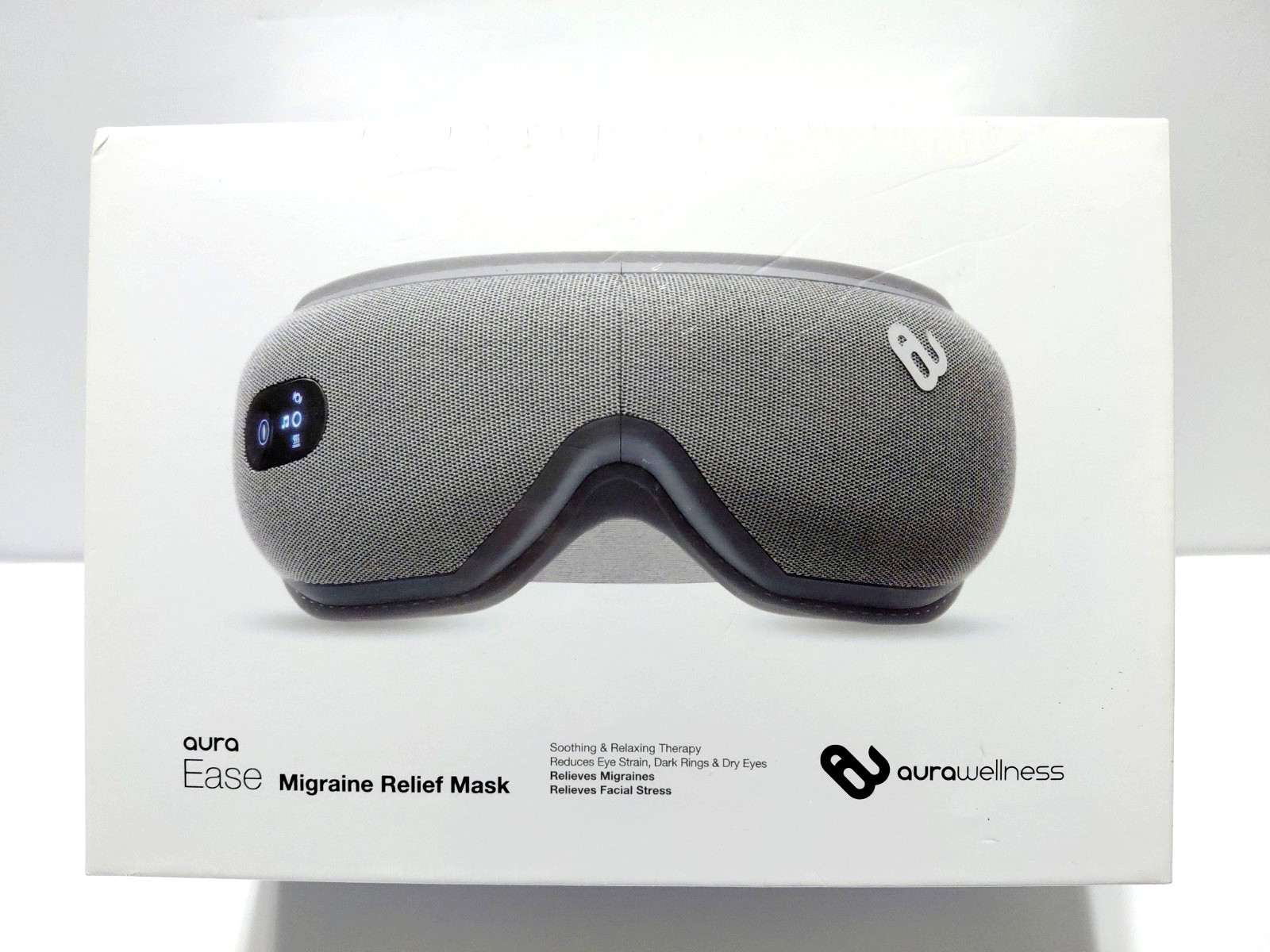 Aura Ease Migraine Relief Mask With Compression, Massage, Heat & Bluetooth Audio
