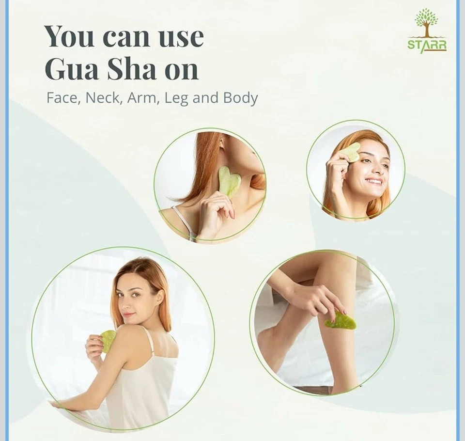 Jade Roller and Gua Sha Set – Guasha Tool for Face – Skin Care Gift Set