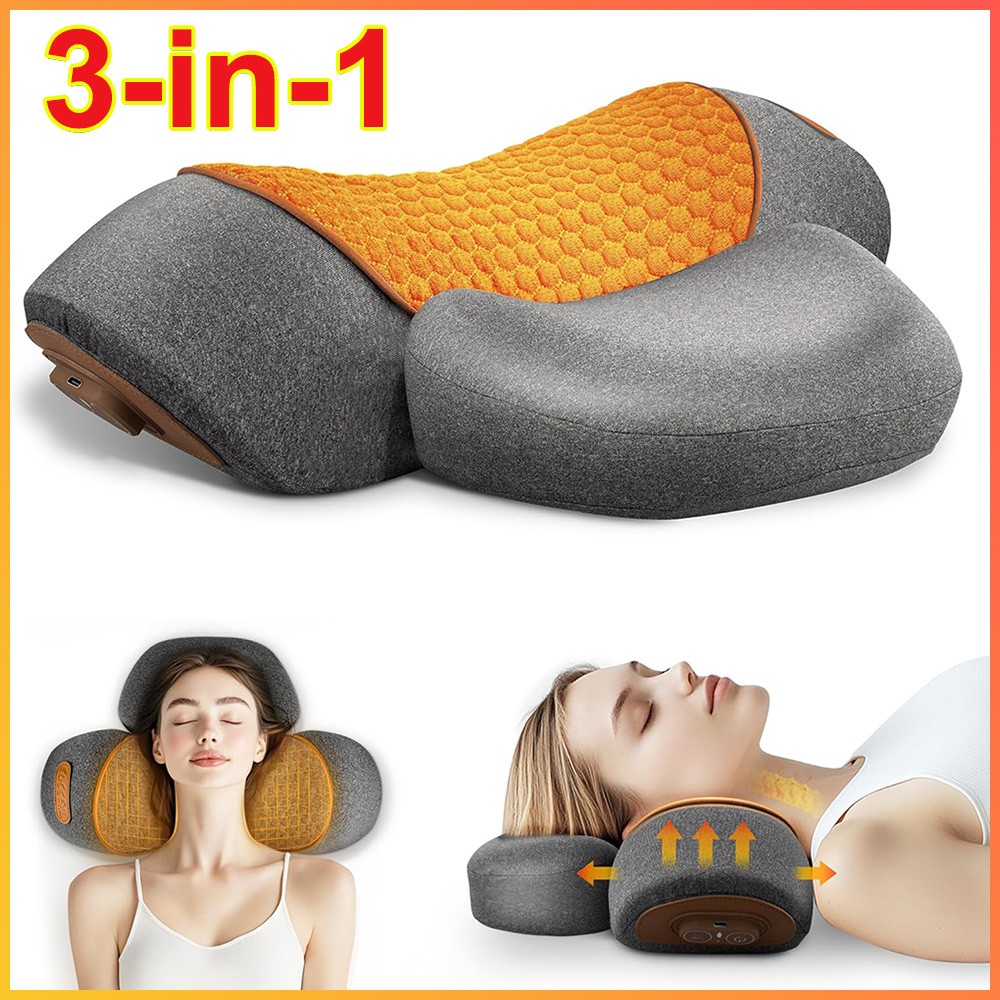 Pillow Massage Neck Hump,Massager Pillow w Heat Deep Tissue Relief Neck Traction