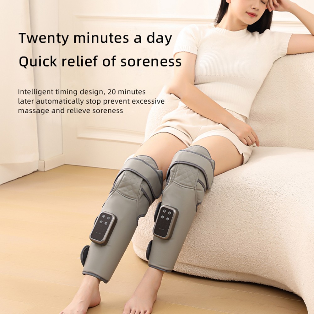 2PCS Leg Massager for Circulation, Air Compression Calf Knee Foot Massager Heat