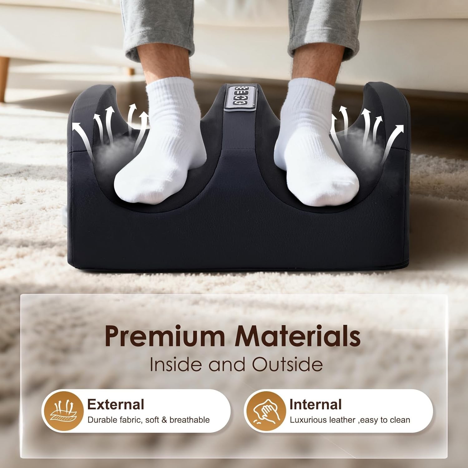Foot Massager with Heat, Electric Foot and Calf Massager with Roller, Deep Tissu