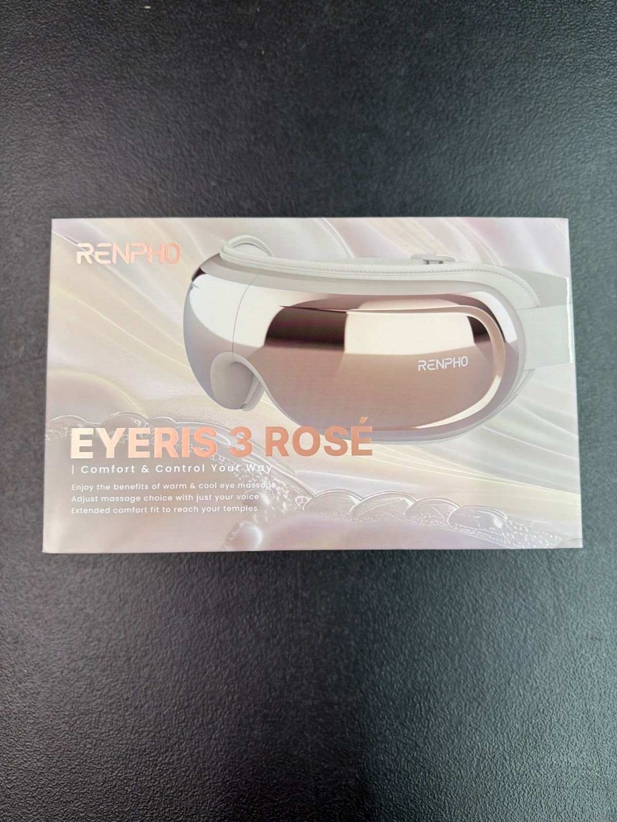 Renpho Eyeris 3 Rosé Eye Massager With Heat Cooling Gel Mask & Voice Control For