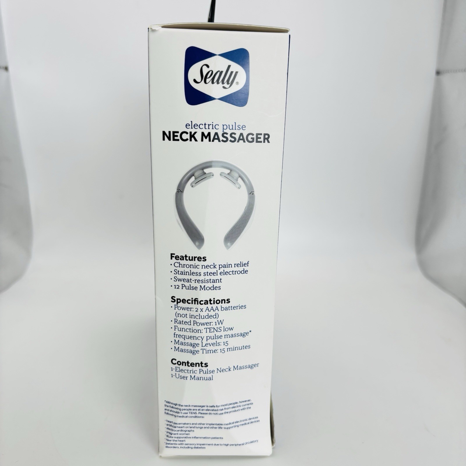 Sealy Electric Pulse Neck Massager Tens Low Frequency Pulse Massage 12 Modes