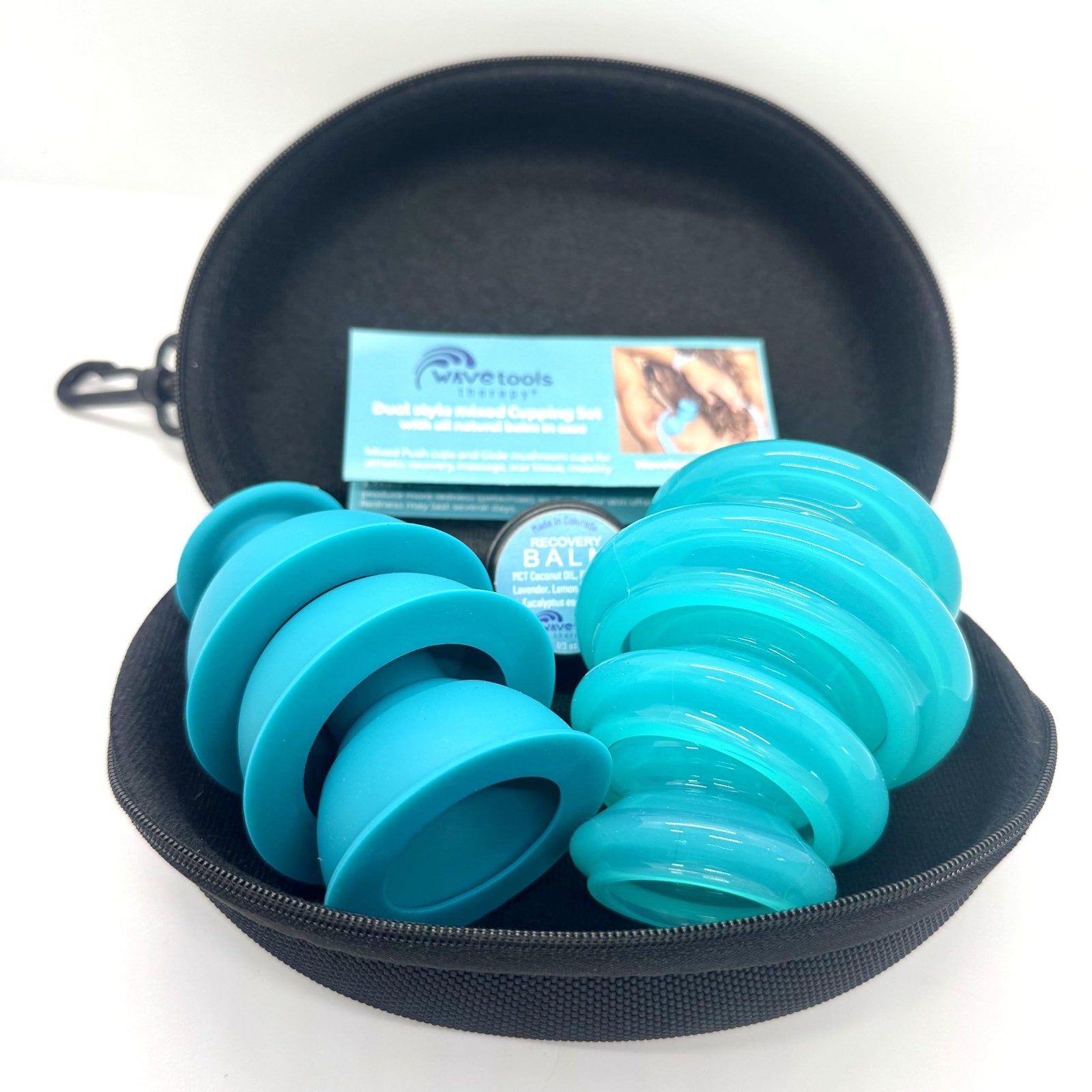 Dual Style Silicone Massage Cupping Therapy Set with All Natural Balm, Mixed …