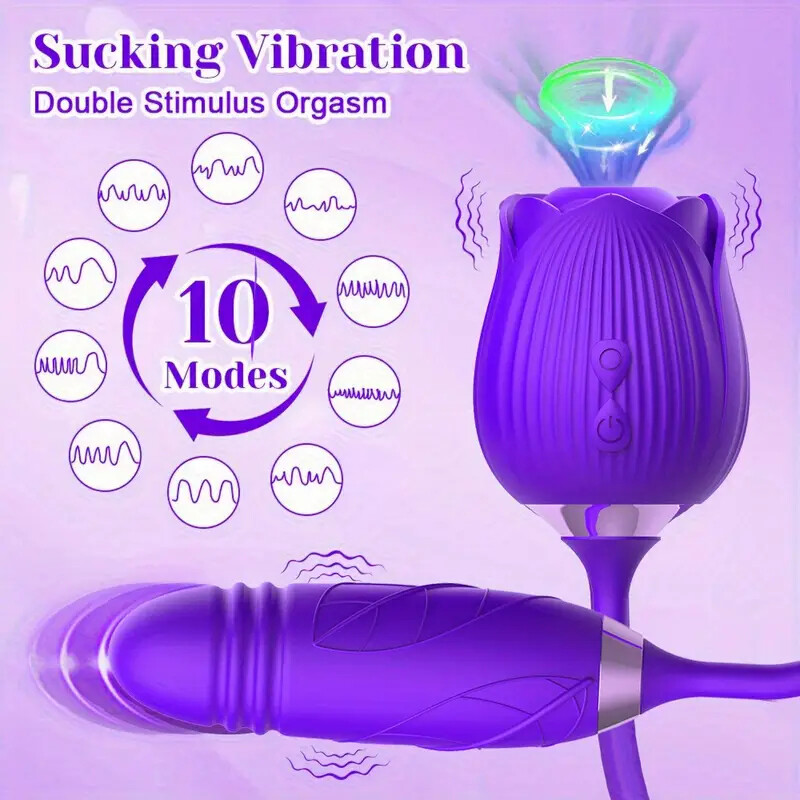 10 speed Rose Female Anniversary Female Birthday Gift Massage Tongue Licking HOT