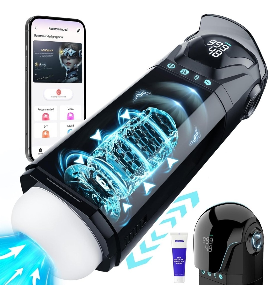 Male Personal Massager-Pump Toy With APP Control Adult 3D Visual Screen