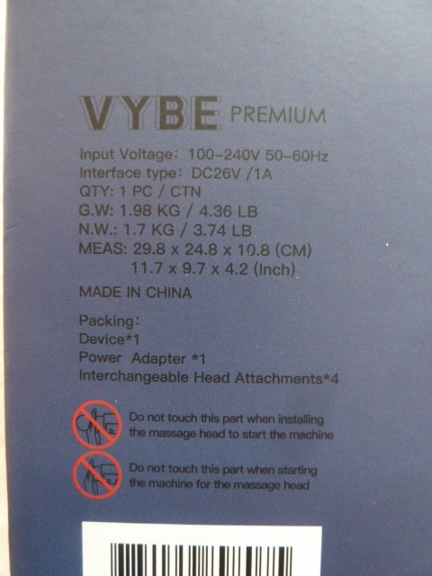Vybe PRO Premium Deep Tissue Massage Gun with 5 Speeds and 4 Attachments NO 8806