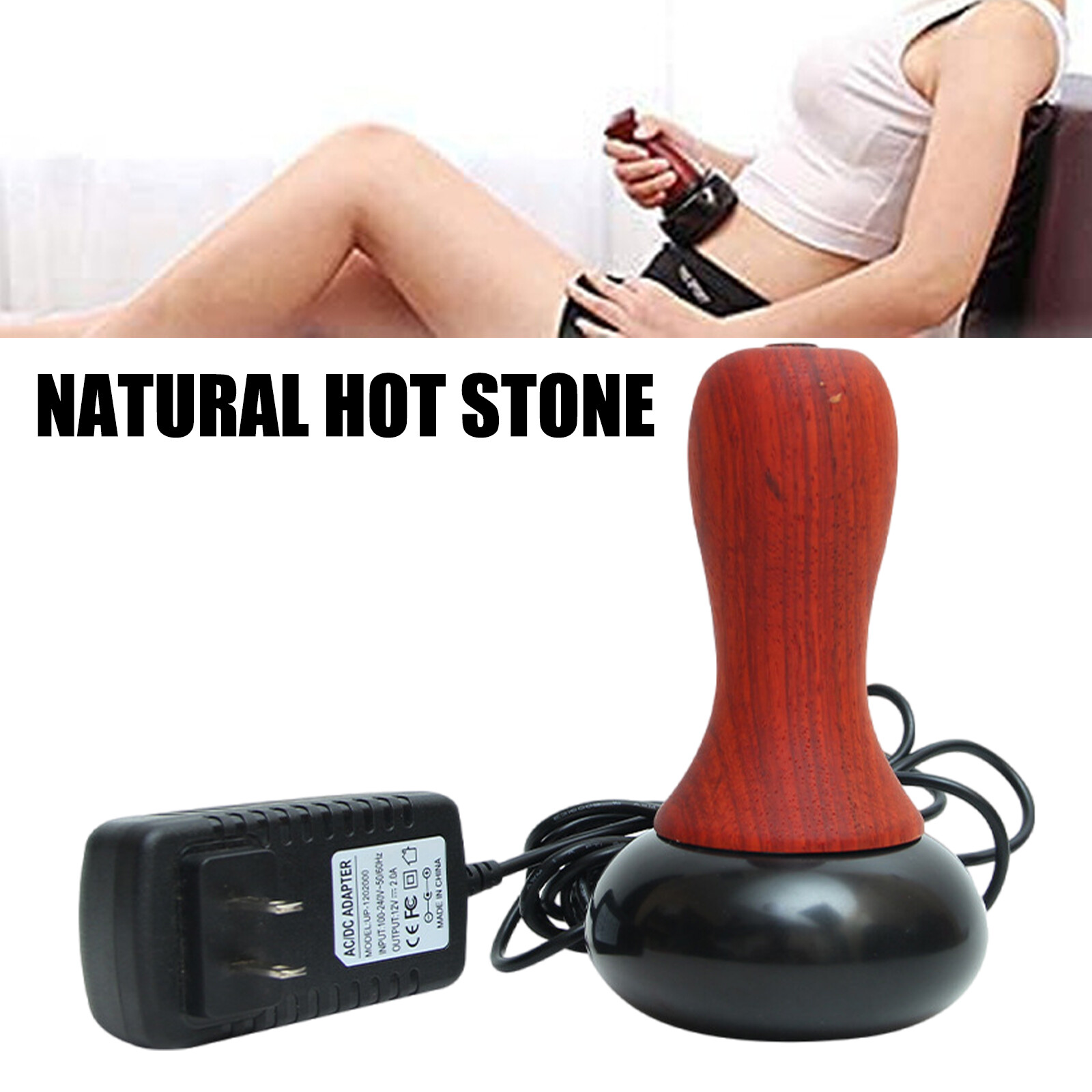 Hot Stone Electric Guasha Massager Natural Bian Stone Warm Moxibustion Heat