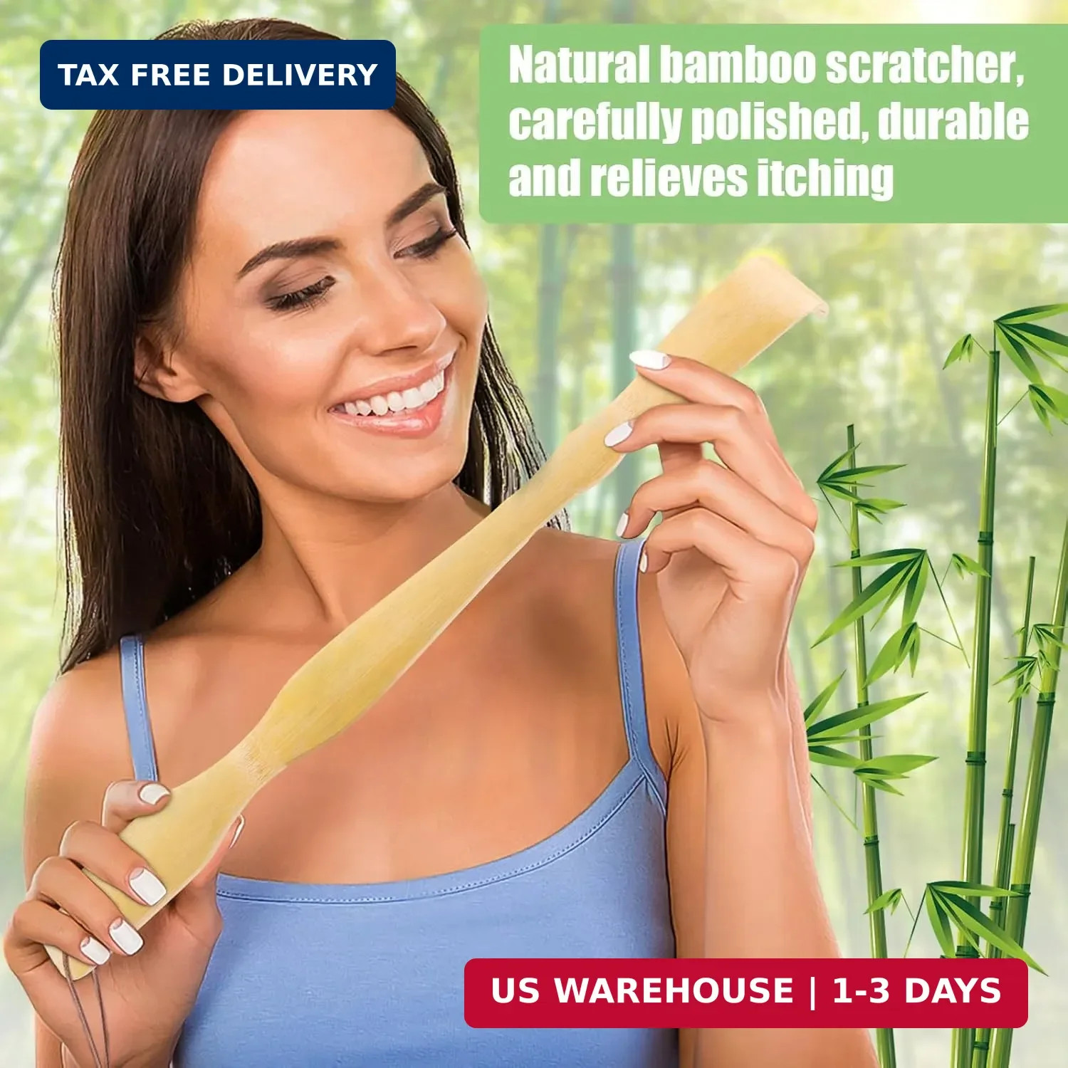 Wooden Bamboo Back Scratcher 3 Pack Long Handle Itch Relief Gift Tool