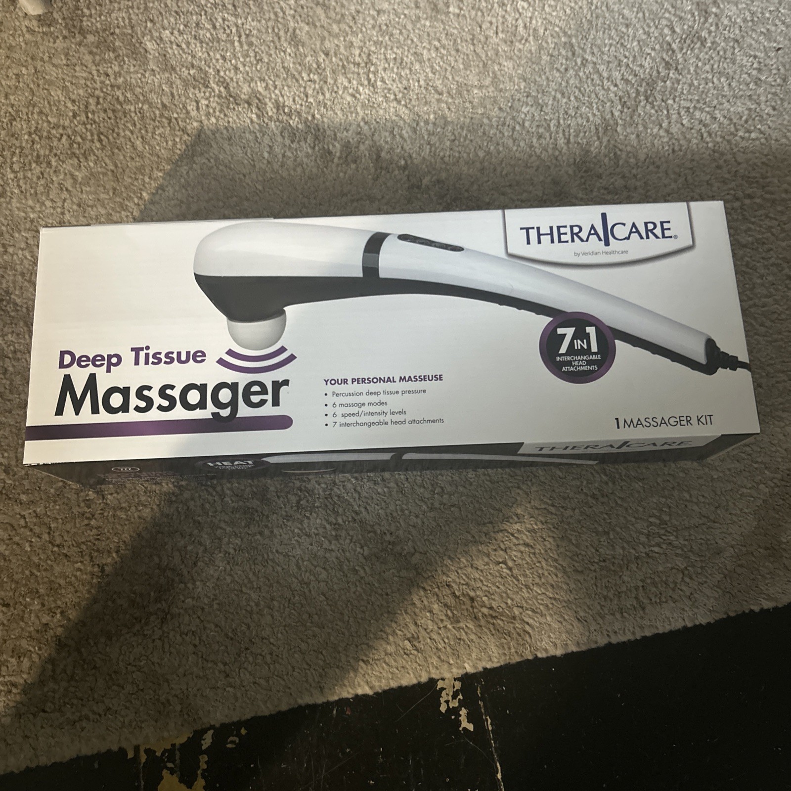 Theracare Deep Tissue 7 in 1 Massager with Heat Model 19-016 Head Attachments