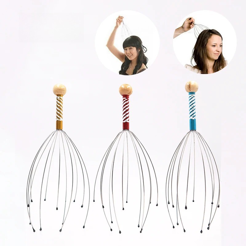 12 Fingers Head Scratcher Scalp Massager for Head Body Stress Relax Random Color