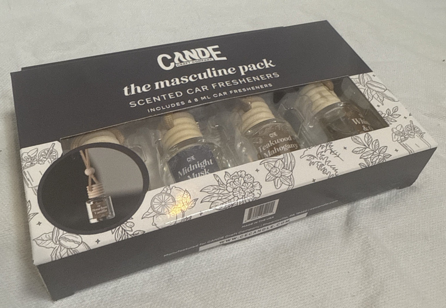 CANDE CRAFT COMPANY SCENTED CAR FRESHENER MASCULINE PACK