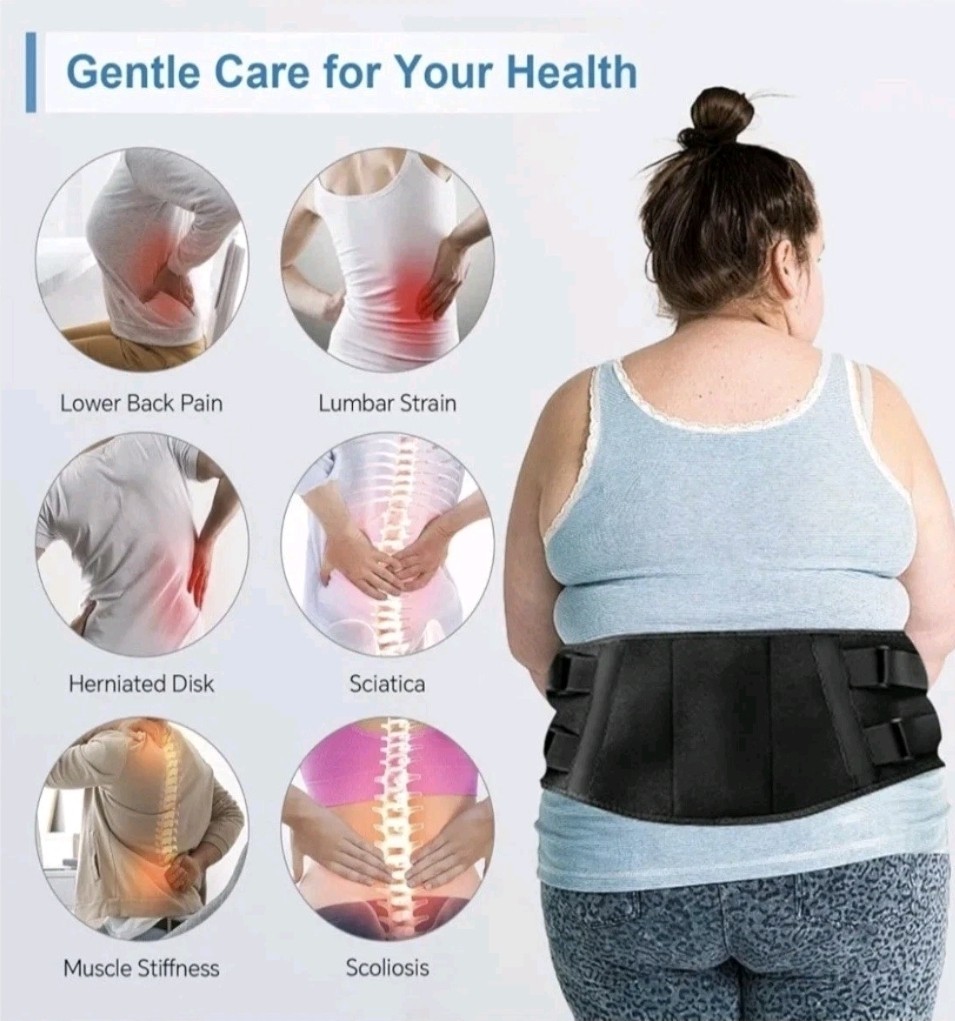 Cordless Heating Pad Massager—Smart Belt, Vibration & Hot Compress, Black