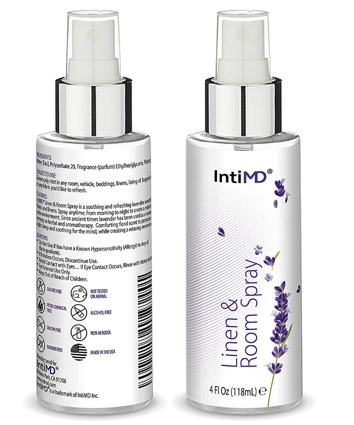 IntiMD Linen & Room Spray, Calming & Relaxing Lavender Scent for any Fabric 4 oz