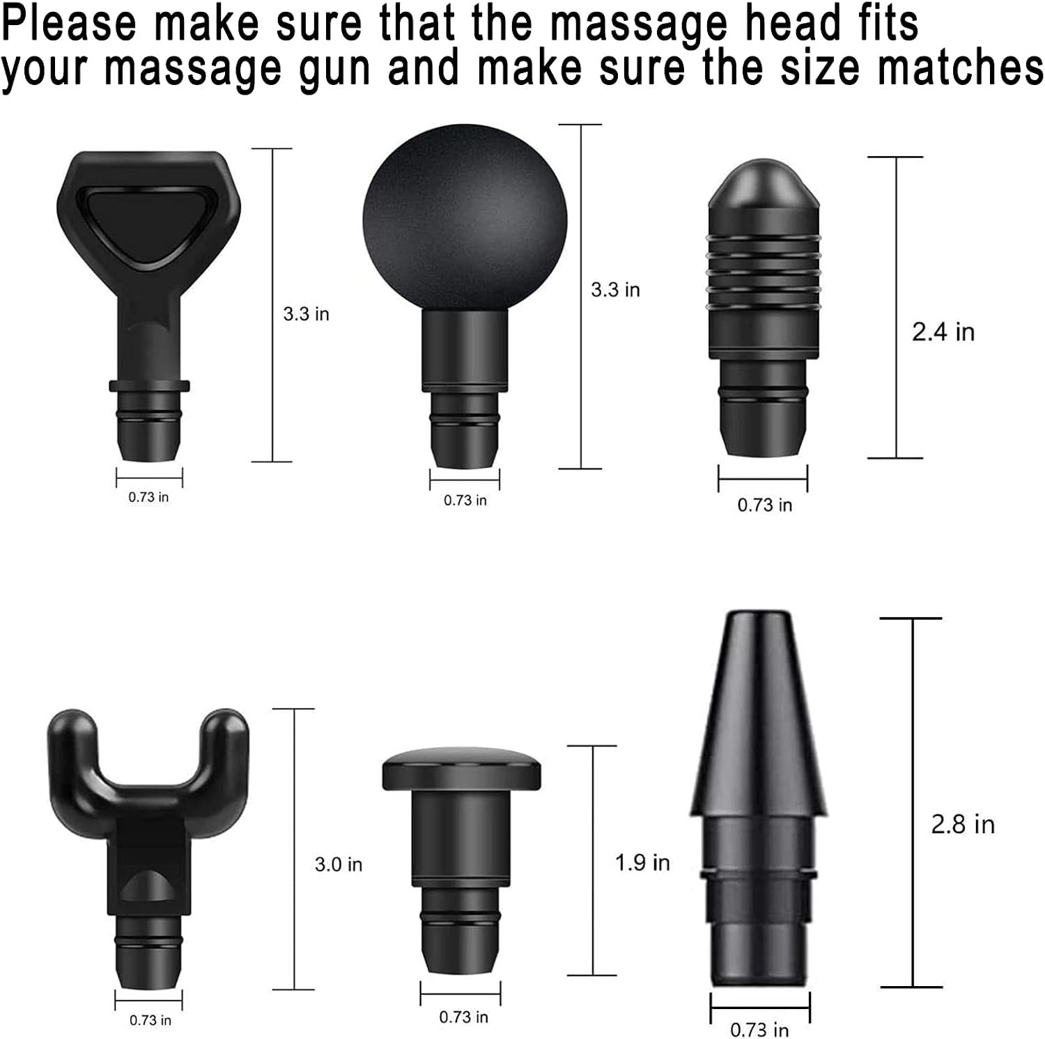 6 Pack Massage Gun Heads for Hypervolt Go Deep Tissu
