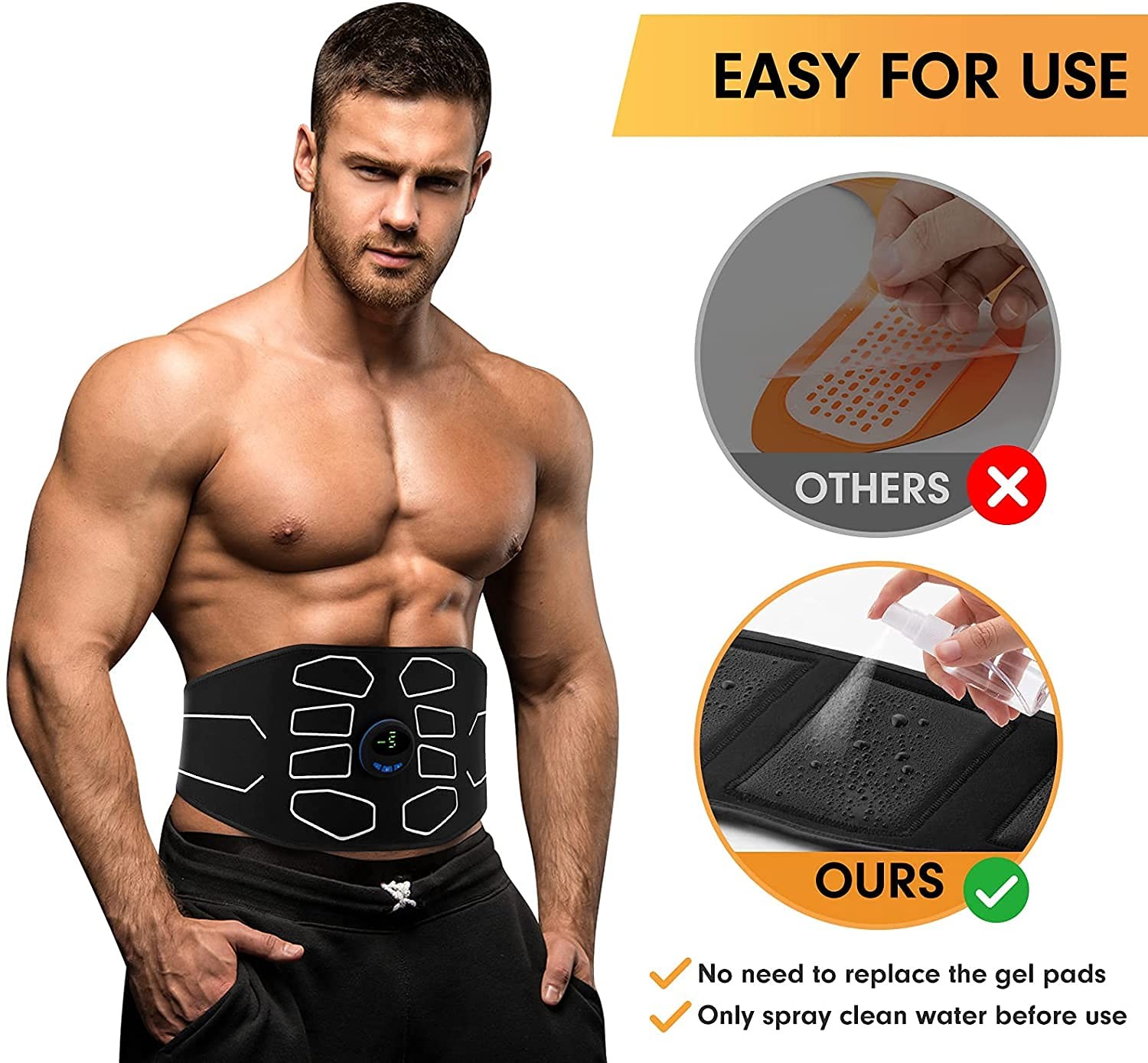 ABS Stimulator, Ab Machine, Abdominal Toning Belt Muscle Toner Fitness Traini…