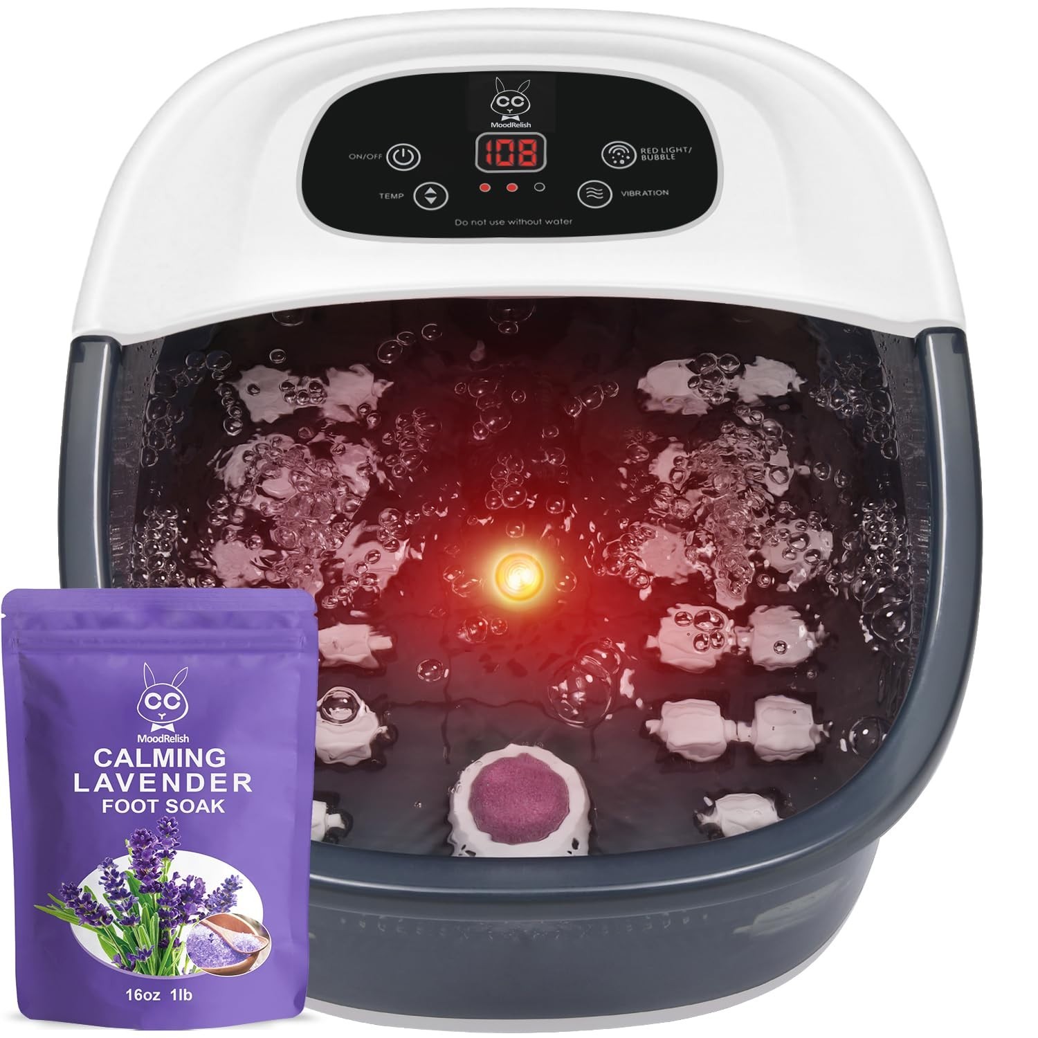 Foot Spa Bath Massager with Heat Bubbles Vibration Infrared Massage Jets