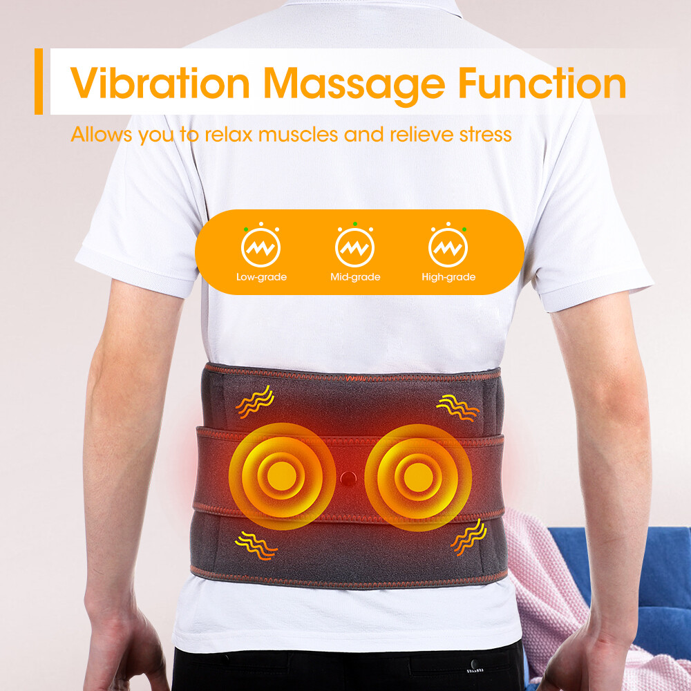 Cordless Heating Belt for Back Pain Relief, Lumbar Abdomen Massaager with Heat