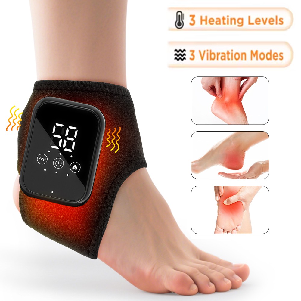 Foot Ankle Massager 3-Speed Vibration Infrared Hot Compress Therapy Pain Relief
