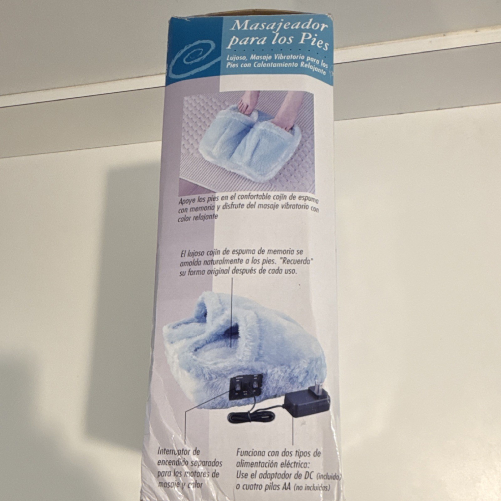 Vibrating Heated Foot Massager Blue Polyester DC 12V MPN H-0742-2