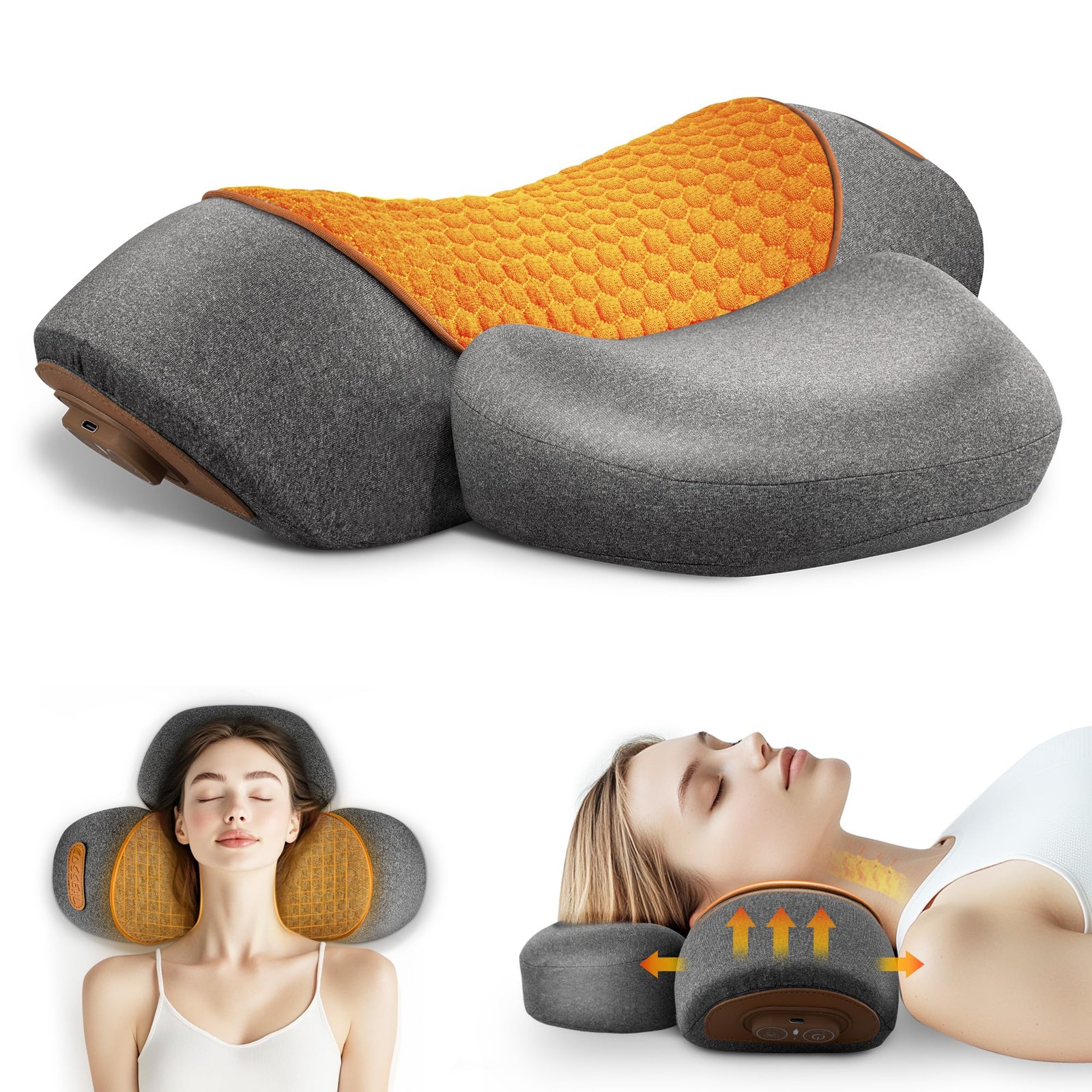 Svxhaoy 3-in-1 Neck Massage Pillow—with Heat, Massage, and Traction Stretchin…