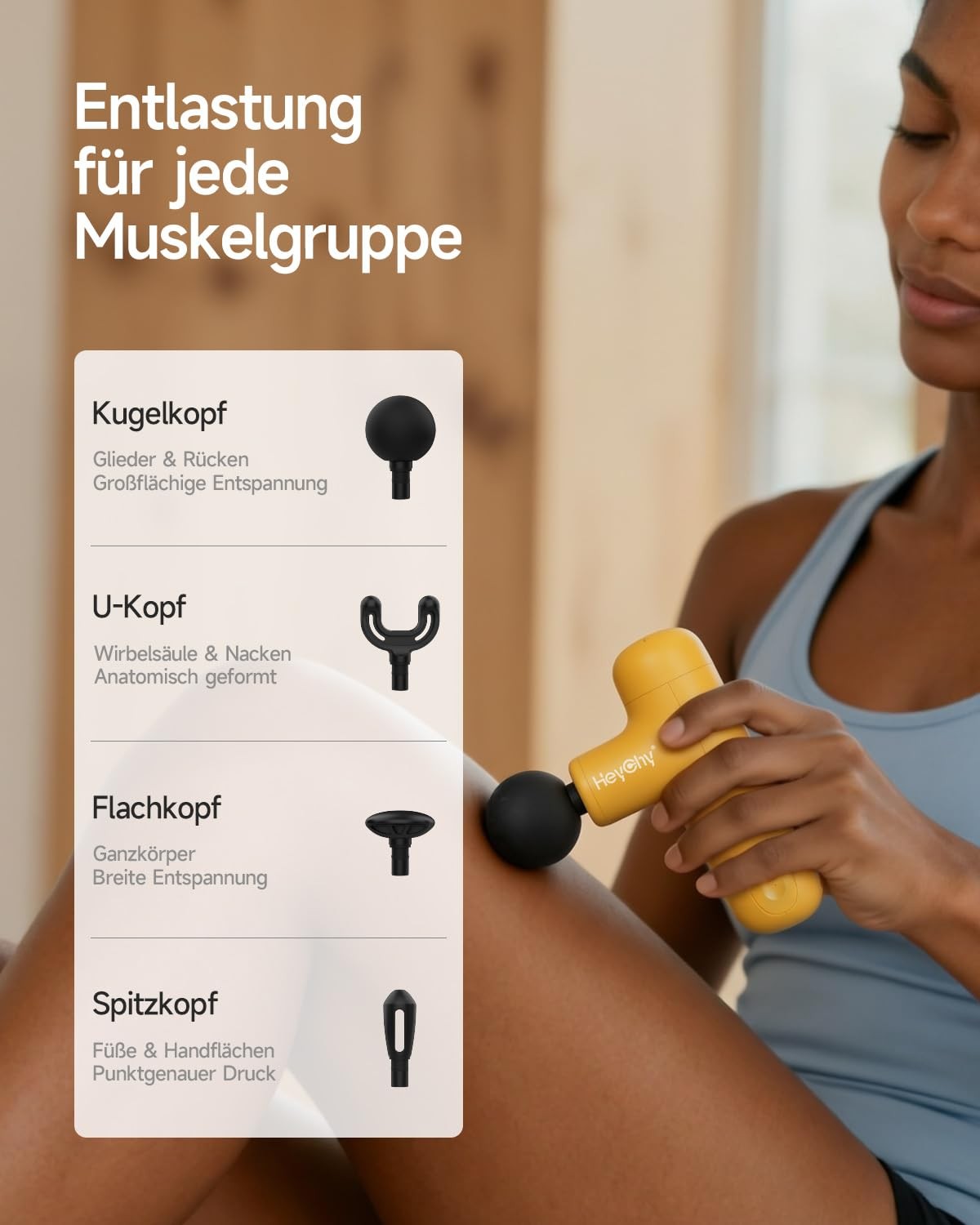 HEYCHY Super Mini Massage Gun Deep Tissue, Handheld Muscle mini, Yellow