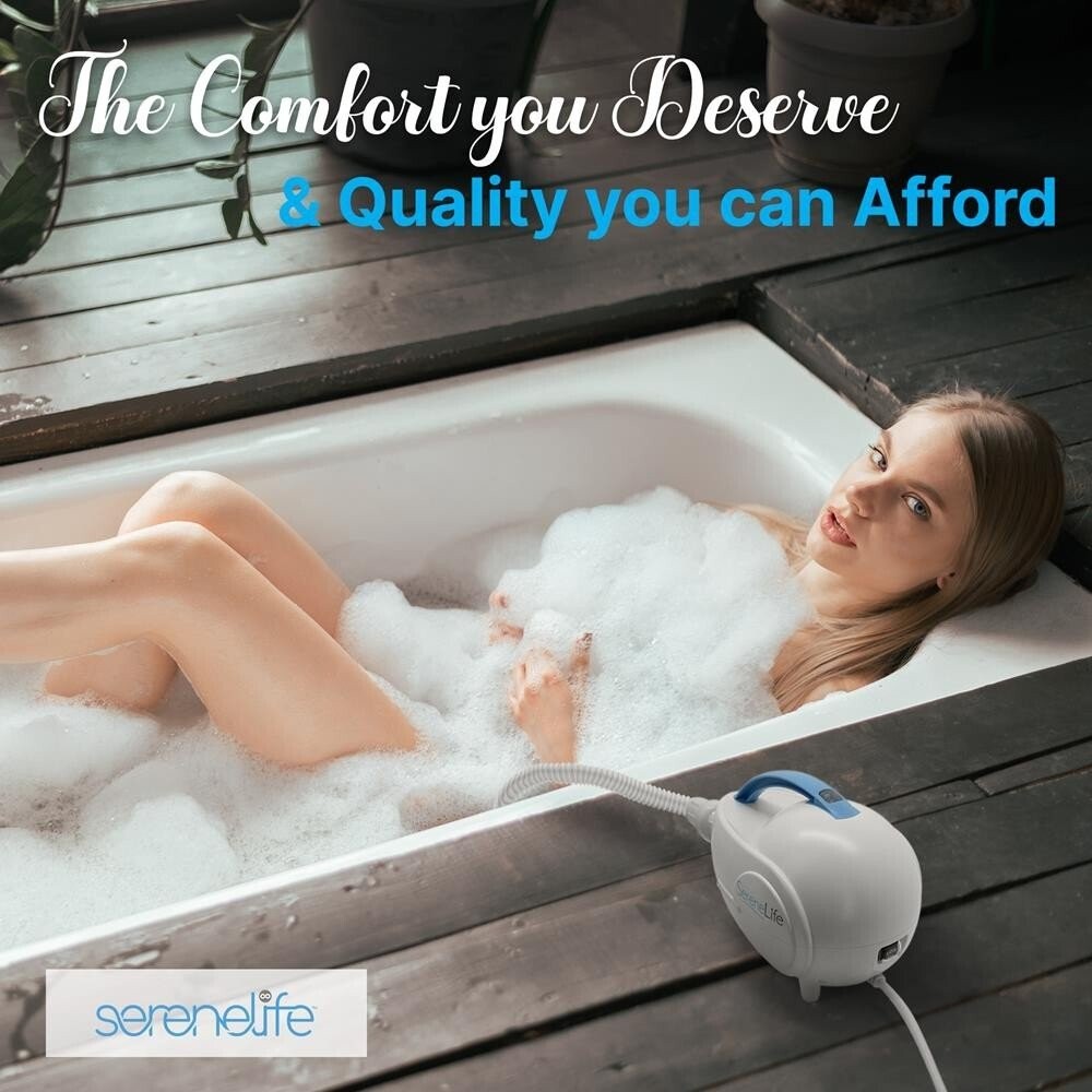 SereneLife Bubble Bath Mat Body Spa Massage with Warm Air