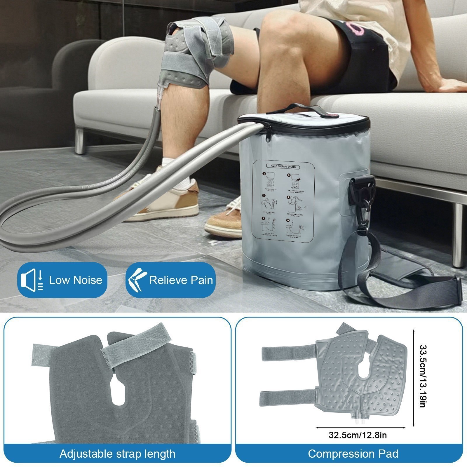 Wireless Knee Massager for Pain Relief with Cold and Compression Ice Therapy