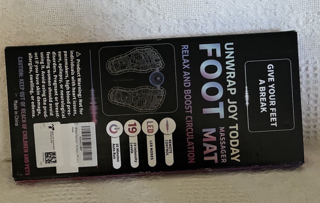 Foot Massager Mat EMS Circulation Booster 19 Modes LED Remote Relief for Sore Fe
